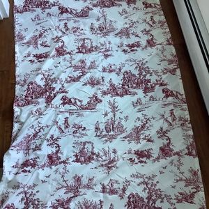 Red toile curtains 8-42x84 panels + 6 tie backs